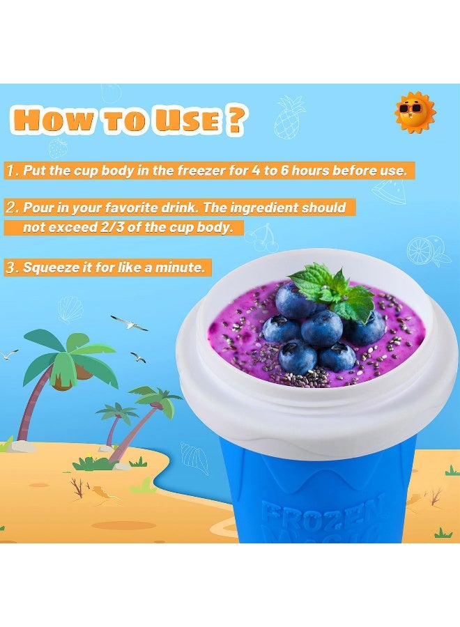 REGNBUE Slushie Cup, Slushy Maker Cup with Lid & Straw for Kids Friends Family, Portable Smoothie Squeeze Cup for Milk, Juices, and Ice Cream Make - Image 4